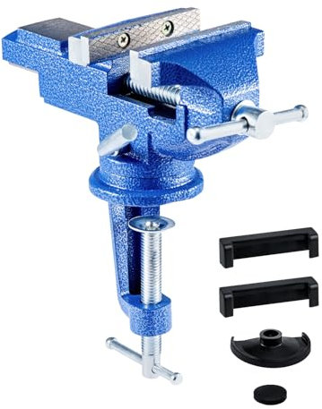 Youyijia Bench Vice 80mm Vices for Workbench 360 Degrees Swiveling Portable Table Vice Adjustable Mini Table Bench Vice Clamp for Workshop Factory