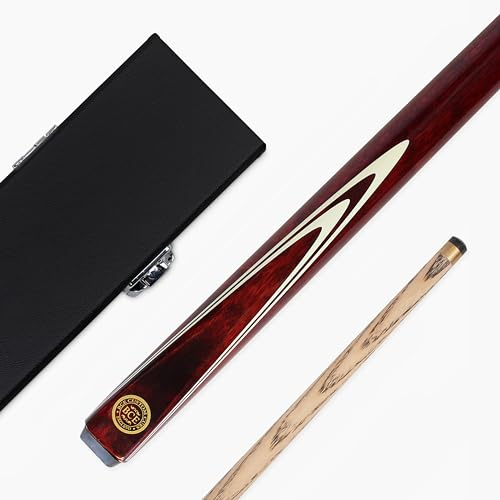 Funky Chalk BCE Ronnie O'Sullivan Maroon and Cream 57 Inch 2 Piece Centre Joint Snooker Pool Cue and Hard Case Set 9.5mm Tip