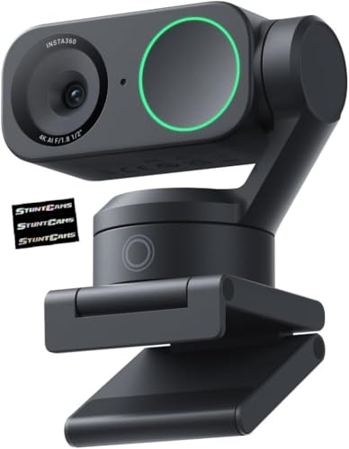 Insta360 Link 2- Cámara web PTZ 4K con sensor de 1/2 pulgada, seguimiento de IA, control de gestos, HDR, micrófono con cancelación de ruido, cámara web para laptop, transmisión en vivo, juegos, cámara