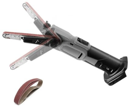 Cordless Belt Sander Battery Belt Grinder - 6 Speed 35° Adjustable Electric Sander, with 3 Sanding Belts, for Wood, Metal Polishing (Incl. 2 Batteries & Charger)
