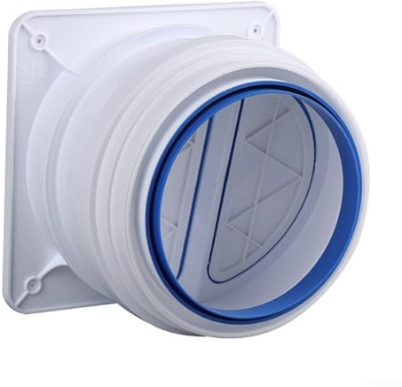 Gdfnmogo Válvula de retención de cocina para campanas extractoras | 15-20 cm parte de ventilación de salida de aire | Material ABS, cierre automático, control | Blanco