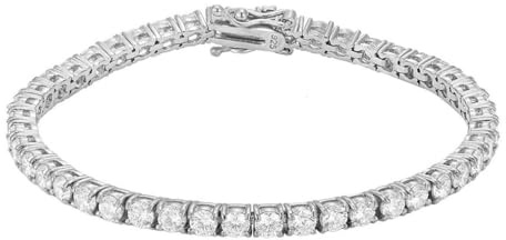 Gold Gala Bracciale Tennis in Argento 925 Rodiato con Zirconi Bianchi Taglio Diamante (20.5)