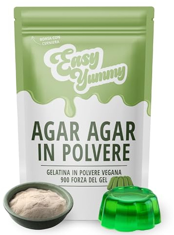 EASY YUMMY - Agar Agar (100g), Vegan Gelatin Powder, 100% Pure, No Additives, European Quality, Halal