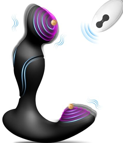 Prostata Stimulation Männer Anal Vibrator Vibration Stimulator Massager Anfänger 10 Modi mit 2 Motoren Analplug Vibratorensets Analvibratoren Sex Toyset Sexspielzeug für Mann Man Männer Anus Prostata