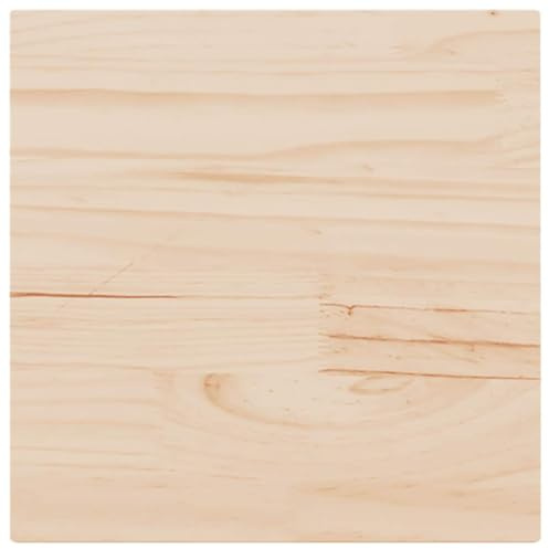 vidaXL Tablero de Mesa Cuadrado Madera Maciza de Pino 50x50x2,5 cm, Superficie de Mesa, Tablero de Mesa de Madera, Tablero de Mesa Auxiliar