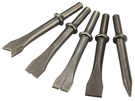 Set di Scalpelli per Martello Pneumatico 5 Pezzi, Set di Punte per Martello Pneumatico con Acciaio Al Molibdeno Omium Ad Alta Durezza - Adatto per Martello Pneumatico