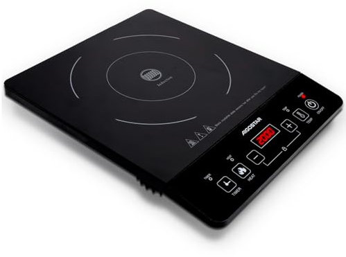 Aigostar Induktionskochfeld Tragbar 2000W, Ultradünn 5cm, 10 Power/Temp-Stufen (60-240°C), 3H Timer, Touchsteuerung, Induktionskochplatte, Leise Lüfter+Kindersicherung, Ideal für Küche/Camping​​