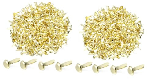 NUOBESTY 600pcs Metal Brads Clips Round Head Iron Fasteners for School Office Scrapbooking DIY Crafts Paper Crafts Brads Clips Tools Supplies