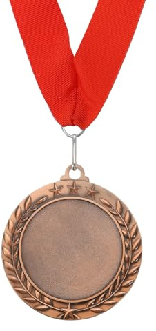 PATIKIL Medaglia Premio, Medaglia del 3° Posto con Nastro al Collo Rosso Larghezza 3 Pollici Medaglia Premio per Competizioni Riunioni Sportive Gare di Ortografia, Bronzo