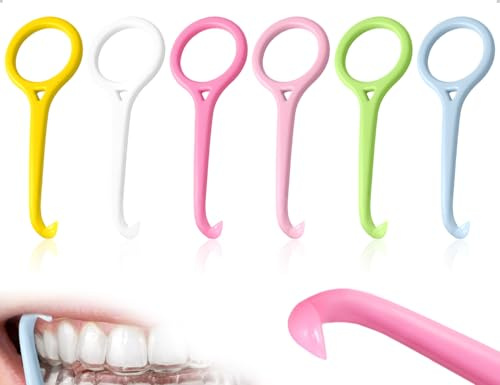 AOYEGIC Lot de 6 outils de retrait d'aligneurs,extracteur de prothèses dentaires,outil de retrait d'appareils orthodontiques invisibles,idéal pour voyages,travail,l'école et activités de plein air