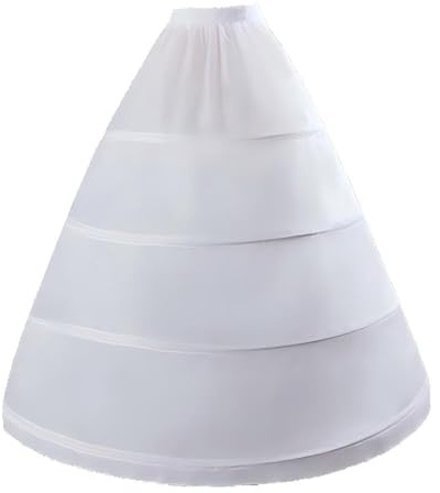 RULTA Women A-Line white Full Length Hoops Crinoline Petticoat Underskirt for Wedding Dress Ball Gown