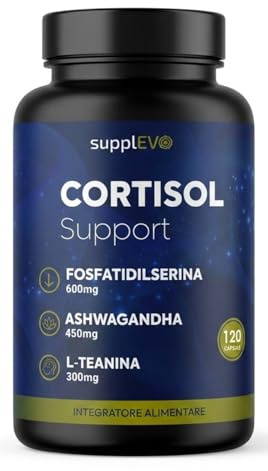 Fosfatidilserina 600mg 120 Capsule Vegetali - Con L-Teanina 300mg ed Ashwagandha 450mg per il Rilassamento e il Benessere Mentale.