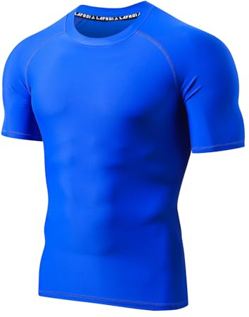 LAFROI Camiseta de Manga Corta para Hombre UPF 50+ | con protección solar, Protectora, Compresión, Ajustada, BJJ, natación, CLY11D