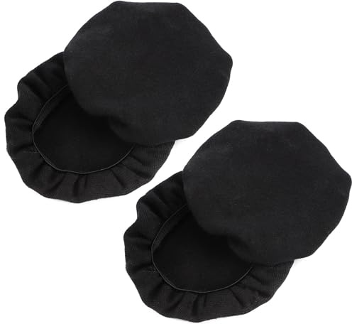 LRXIYODE 4 Pezzi Coperture per Auricolari in Cotone Nero Lavabili per Padiglioni Cuffie Comfort e Pulizia