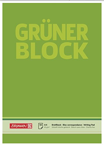 Brunnen 1052636 - Bloc de notas (A4, en blanco, 50 hojas, 60 g/m²), color verde