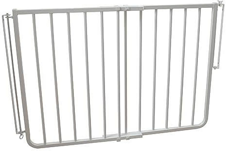 Cardinal Gates SS30 Stairway Special Baby Gate for Top of Stairs - Adjustable Indoor Dog Gate - Aluminum Metal Safety Gate for Kids & Pets - 27 to 42.5 Inches Wide - White - USA Based Company