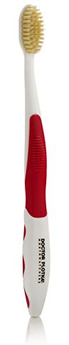 MOUTHWATCHERS Soft Flossing Manual Toothbrush for Adults, Red, Ultra Clean, Good for Sensitive Teeth and Gums, by Dr. Plotka's
