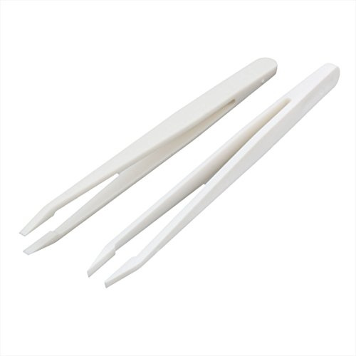 Sourcingmap 2 st plast antistatisk dammfri 3 mm 0,1 cm platta spetsar pincett 93305