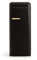CREATE / RETRO FRIDGE 150 WOOD/Frigorífico negro maneta madera con congelador 281L / 102W, bajo consumo, diseño vintage, 150cm, 3 estantes, regulador temperatura, botellero, 60x60x150cm
