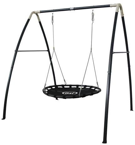 AXI Altalena a nido d'ape con struttura in metallo in nero e crema | Altalena per bambini | Altalena per esterni/giardino