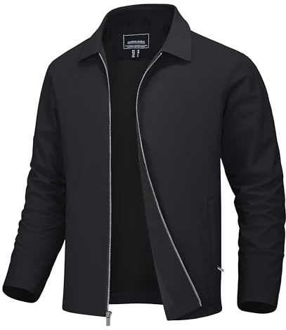 MAGNIVIT Men's Lightweight Jackets Light Windbreaker Full Zip Up Stylish Golf Coat Business Work Casual Dress