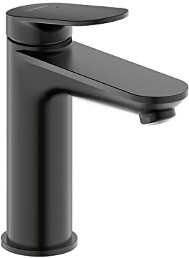 Duravit Wave Waschtischarmatur, Größe M (Auslauf Höhe 111 mm), Wasserhahn Bad, Armatur Waschbecken, Schwarz Matt