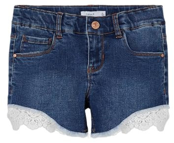 NAME IT Mädchen Nkfsalli Slim Dnm Shorts 5372-ha Noos, Dark Blue Denim, 146