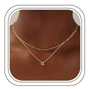TINGN Layered Initial Necklaces for Women Trendy, 14K Gold Plated Letter A Pendant Necklace Tiny Initial Choker Necklace Dainty Gold Layered Initial Necklaces for Women Girls Jewelry