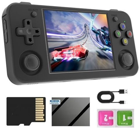 RG35XX H Retro Handheld Spielkonsole, Linux System 64+128G TF Karte 10000+ Spiele Unterstützt 5G WiFi Bluetooth und TV Ausgang Emulator Handheld, 3,5 Zoll IPS Bildschirm 3300mAh Akku Handkonsolen