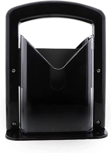 Bagel Slicer, Safety Handle, Safety Shield, Bagel Cutter Stainless Steel (Black)