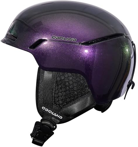 Odoland Casco da Sci per Uomo Donna Ragazzo e Ragazzi, Casco da Snowboard Ruota Regolabile, Ottima Ventilazione, Casco Ski per Sci Pattinaggio Snowboard, Guscio in PC, Viola Brillante, M