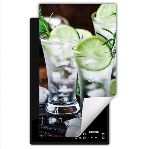 TMK ArtDeko Cubre Vitrocerámica de Induccion 30 x 52 cm - Tapa Protectora - Placa protectora vitroceramica induccion Vinilo, Bebe lima