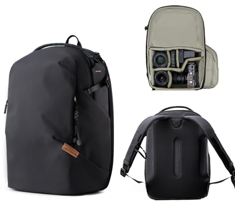 PGYTECH OneGo Lite Kamerarucksack 16L, Leichter Wasserabweisend Rucksack Fotografin für Stadt & Reise, Kameratasche Kompatibel mit Spiegelreflexkamera Sony/Canon/Nikon, 14'' Laptop, Matt Schwarz