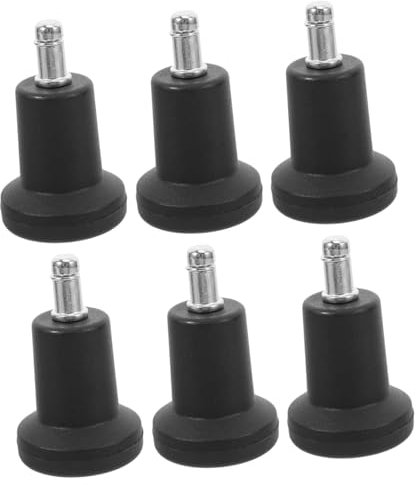 VILLCASE 6 Pezzi Poggiapiedi Per Sedia Girevole Sedia Da Scrivania Sedie Ufficio Ufficio Rotelle Per Sedie Da io Ruote Da Computer Rotelle Fisse Fisse Black Ferro Da Stiro