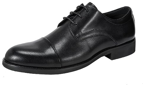 YFFUSHI Scarpe Uomo in Pelle Oxford Stringate Basse a Punta Derby Eleganti da Business Ufficio Formali, nero, 45