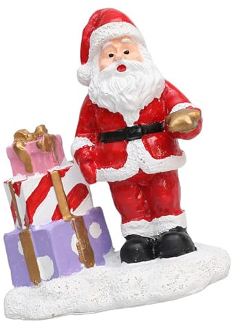 Javoryxh Figurine De Bonhomme Neige Colorée en Résine Décoration pour Vacances Affichage Noël pour Manteaux Rebord Fenêtre Boîte-Cadeau