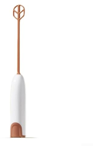 Bärbar elektrisk baby formelmixer, 4 000 varv/min handhållen skummare för mjölk kaffepulver, säkert PP-material med avtagbara blandhuvuden (brun)
