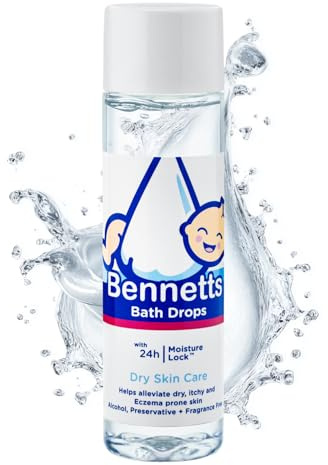 Bennetts Baby Bath Oil & Massage Oil 200ml – Fragrance Free Baby Oil for Newborns, Sensitive & Eczema Prone Skin – Moisturising Bath Additive & Gentle Baby Massage Oil – Hypoallergenic Baby Skin Care