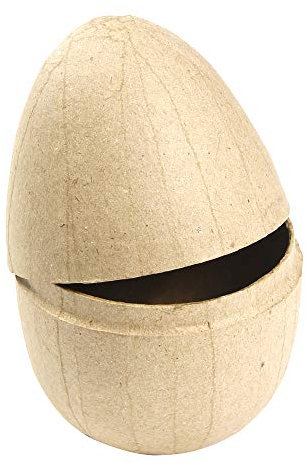 Decopatch BT017O Eierbox aus Pappmaché, perfekt für Ihre Wohndeko, 6 x 6 x 8 cm zum Verzieren, S, Kartonbraun