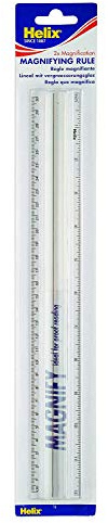 Helix L30 300mm Clear Plastic Magnifying Ruler With 2x Magnification, EACH