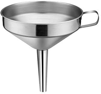 Recoproqfje Embudo de acero inoxidable para aceite de vino, miel de boca ancha, herramienta de filtro desmontable, 10 cm