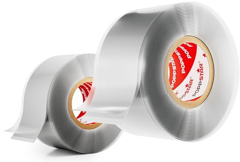 POPPSTAR 2x 3m selbstverschweißendes Silikonband, Silikon Tape Reparaturband, Isolierband und Dichtungsband (Wasser, Luft), 25mm breit, grau