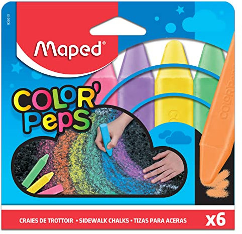 Maped - Straßenmalkreide COLOR'PEPS x6 - blau, orange, pink, lila, gelb, grün