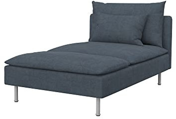Soferia Fodera di ricambio compatibile per SÖDERHAMN chaise-longue, tessuto Softi Grey, grigio