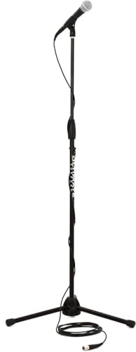Shure SM58-CN BTS Dynamic Vocal Microphone Bundle with Stand & XLR Cable, Cardioid Stage Mic for Live Performance, Singing, Speech & Studio Use, Black