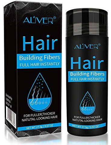 Aliver Dunkelblond Schütthaar, Streuhaar zur Haarverdichtung & vollem Haar in 15 Sekunden, Haarverdichtung, Haarpuder, Natur Volumenpuder Für Haare, 27.5g Hair Fibers & Haarpuder