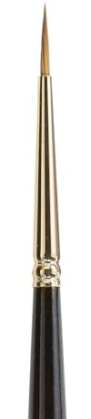 KINGART Premium Finesse 8020-2/0 Ultra Round Series Artist Brush, Synthetic Kolinsky Sable Hair, Short Handle, Watercolor and Oil Paints, Size 2/0