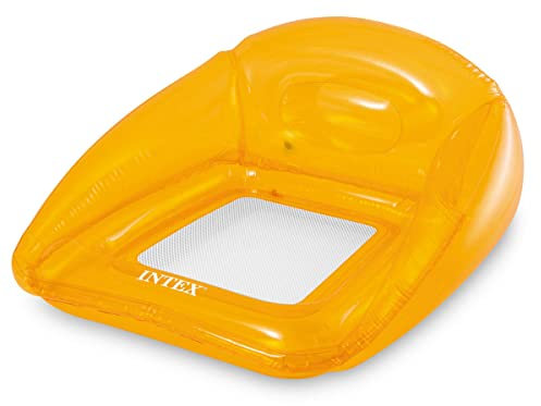 Intex 56802NP - Poltrona Gonfiabile Mare Trasparente con Retina Assortiti, Vinile, Multicolore, 104x102 cm