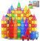 100 Magnetische Fliesen STEM Bauspielzeug mit 2 Autos, Sensorische Magnetische Bausteine für Kleinkinder und Kinder, Vorschule Montessori Spielzeug Geschenke für 3+ Jahre alte Jungen und Mädchen