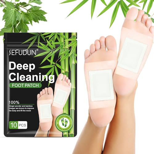 Foot Detox Patches Pads, 10 Pcs Natural Deep Cleansing Detox Foot Pads, Feet Patches for Relieve Body Stress, Remove Toxins, Improve Sleep Quality, Enhance Blood Circulation